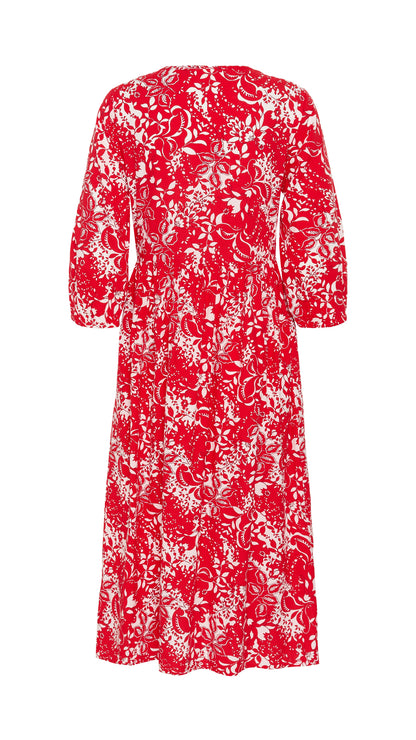 Floral print shirred bust v-neck dress | 2 Colours | by Cream