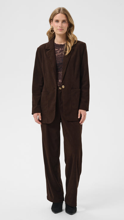 Corduroy straight-leg trouser | Chocolate | by Cream