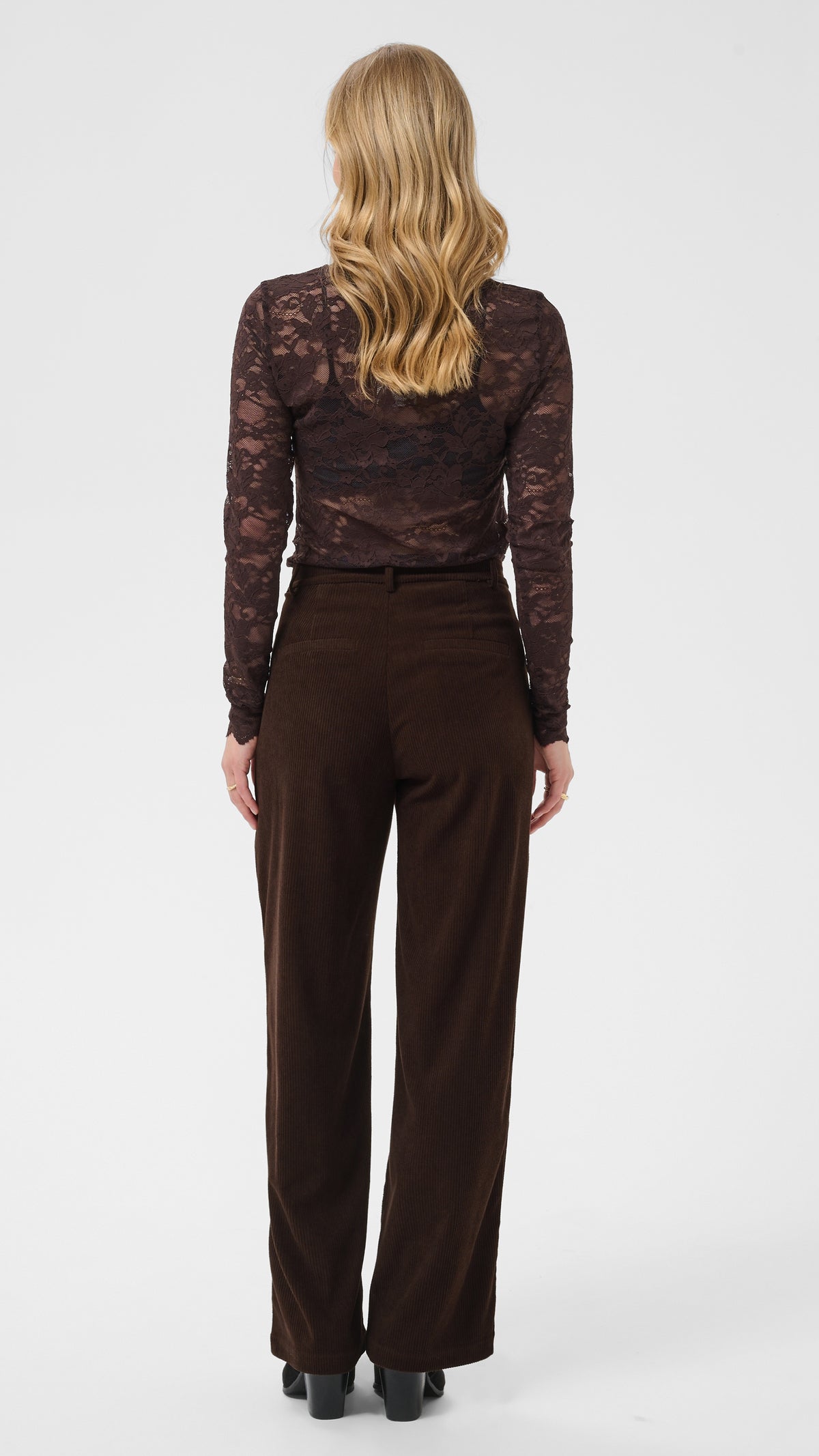 Corduroy straight-leg trouser | Chocolate | by Cream