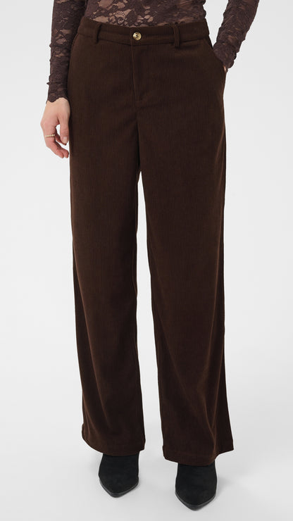 Corduroy straight-leg trouser | Chocolate | by Cream