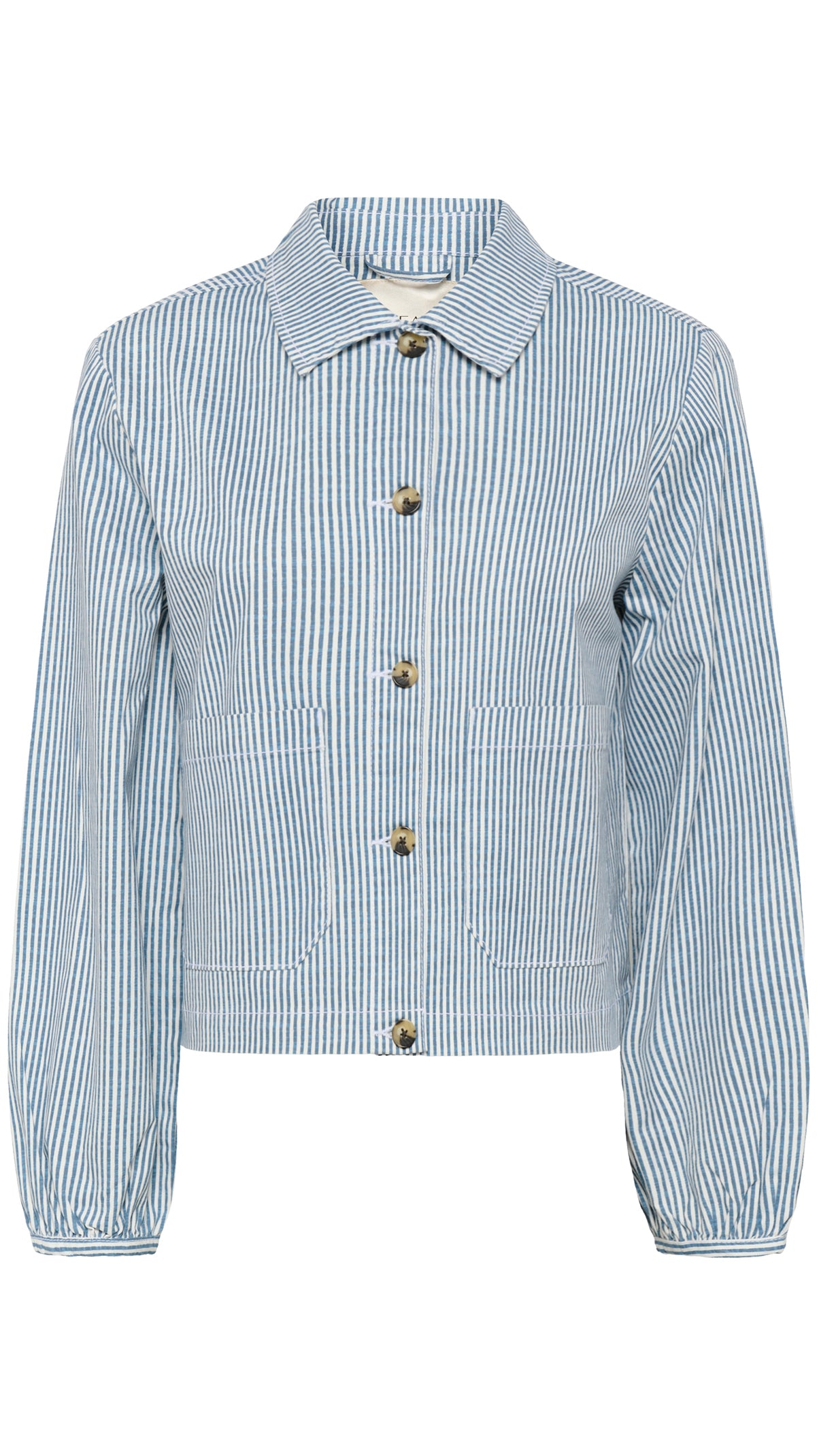 Pinstripe patch pocket jacket | Blue/White | by Cream