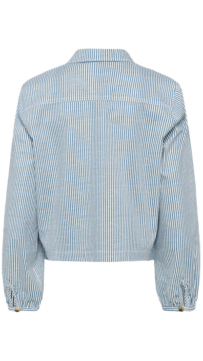 Pinstripe patch pocket jacket | Blue/White | by Cream