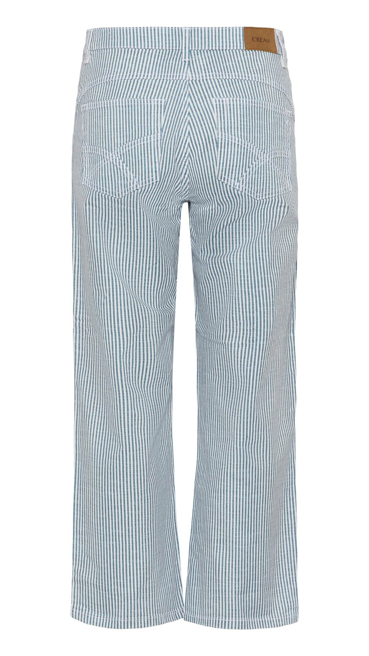 Pinstripe patch pocket 7/8 trousers | Blue/White | by Cream