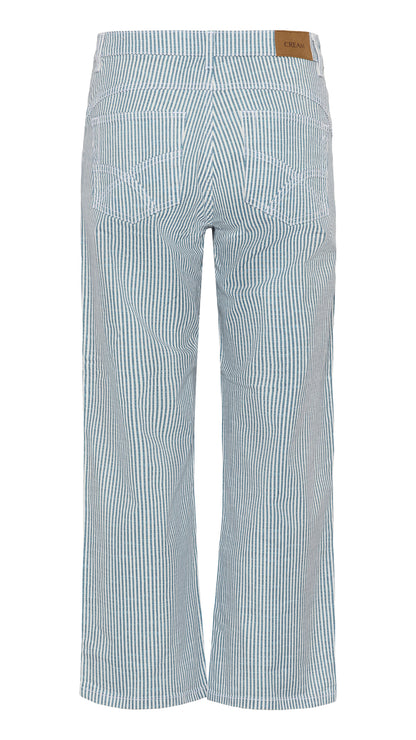 Pinstripe patch pocket 7/8 trousers | Blue/White | by Cream