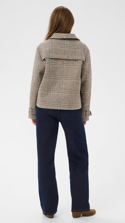 Check cropped trench jacket | by Cream