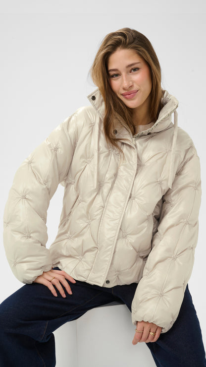 Glossy quilted short puffer coat | 2 Colours | by Cream