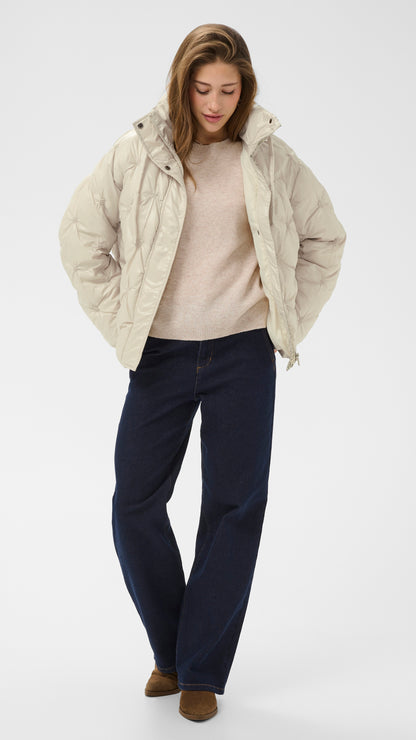 Glossy quilted short puffer coat | 2 Colours | by Cream