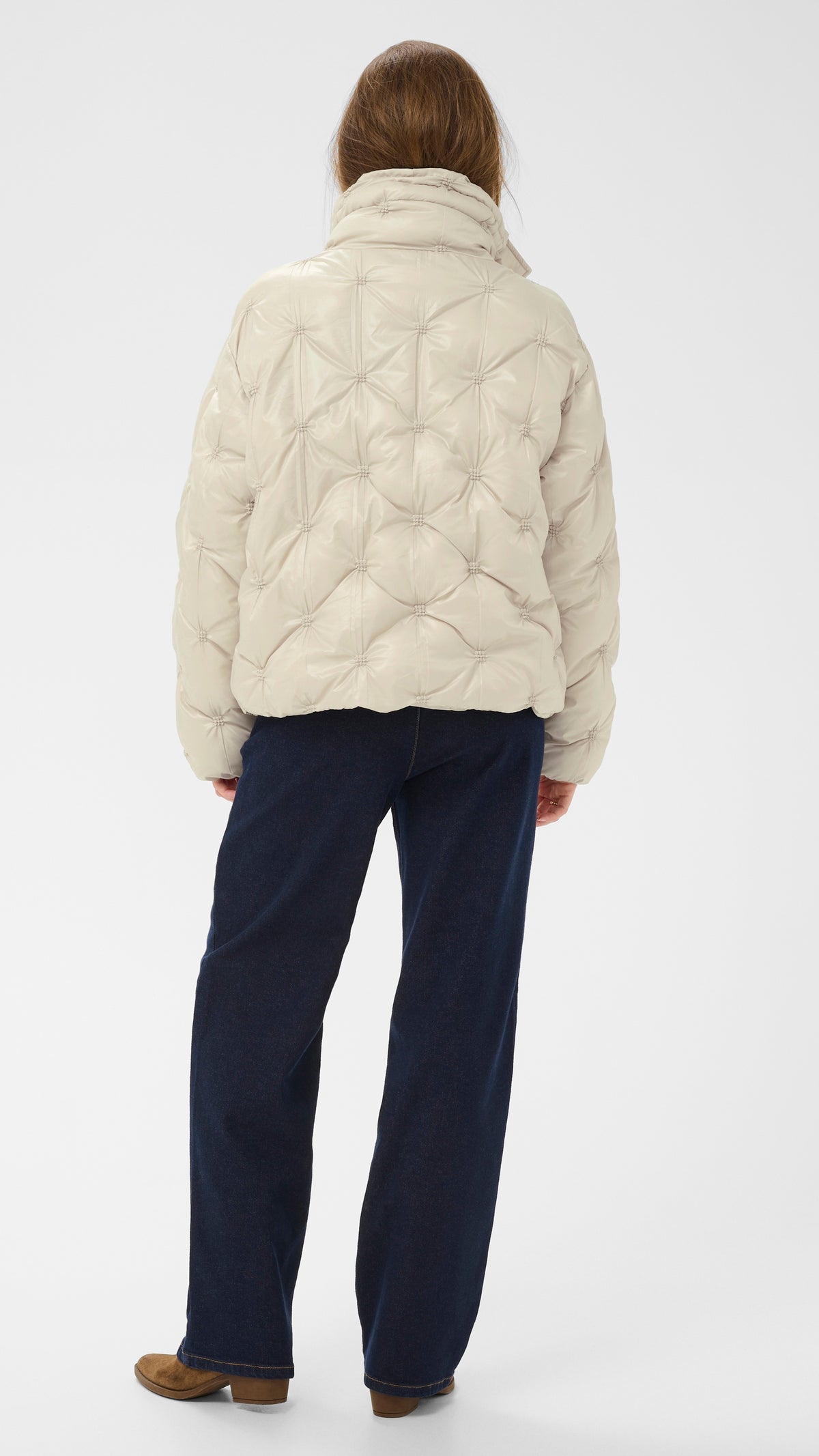 Glossy quilted short puffer coat | 2 Colours | by Cream