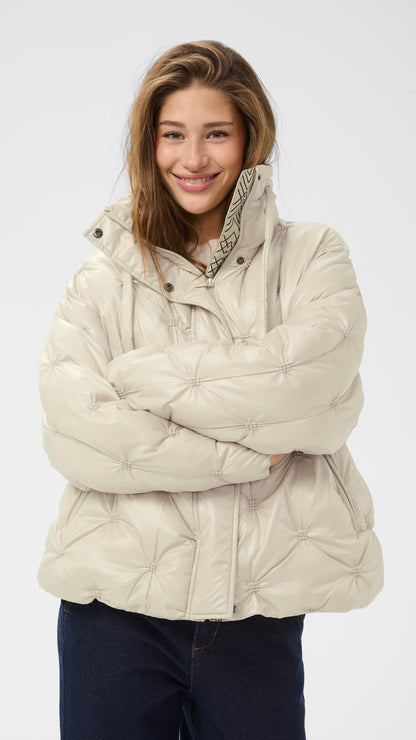 Glossy quilted short puffer coat | 2 Colours | by Cream