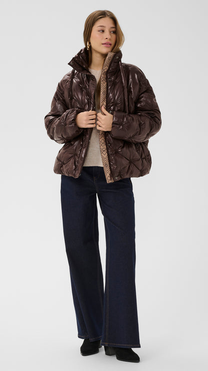 Glossy quilted short puffer coat | 2 Colours | by Cream