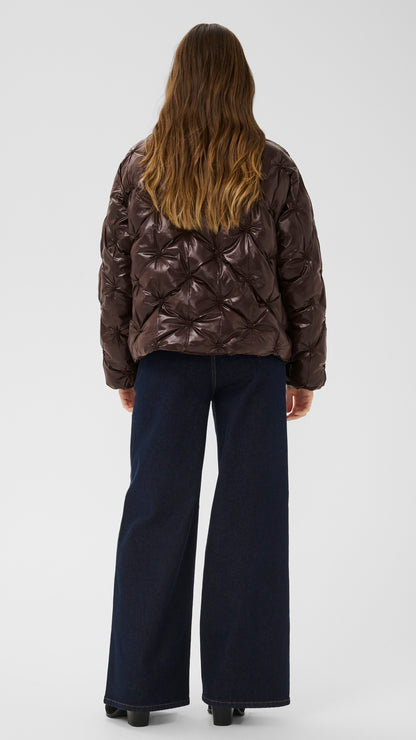 Glossy quilted short puffer coat | 2 Colours | by Cream
