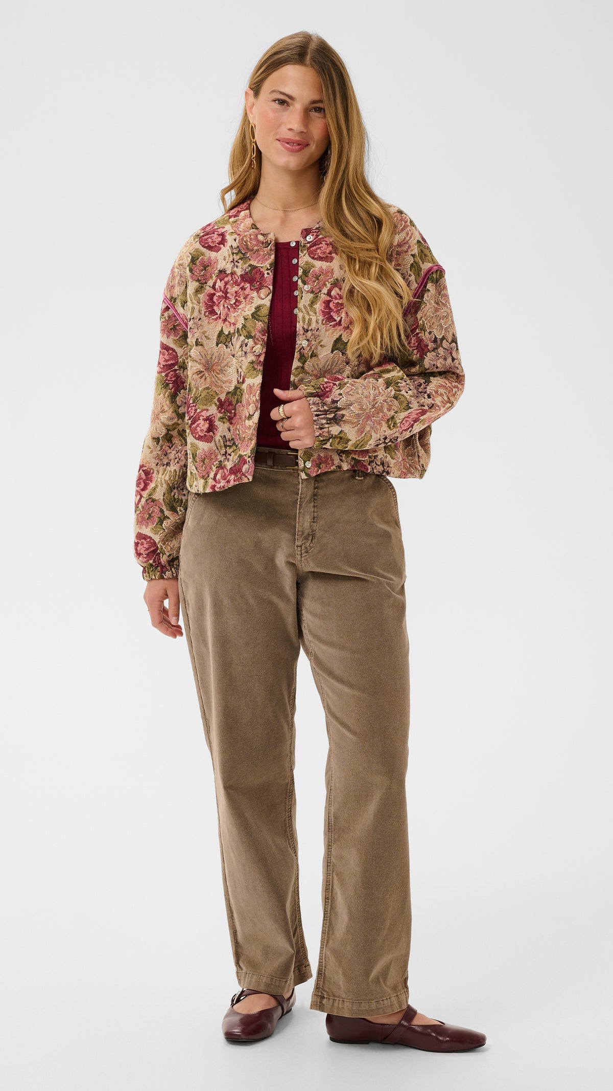 Vintage rose tapestry bomber jacket | by Cream