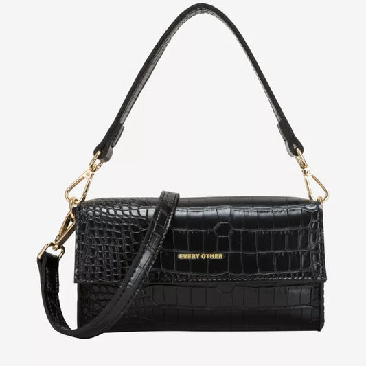 Croc textured flap over shoulder/crossbody bag | 2 Colours| by Every Other