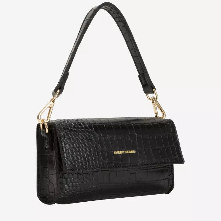 Croc textured flap over shoulder/crossbody bag | 2 Colours| by Every Other
