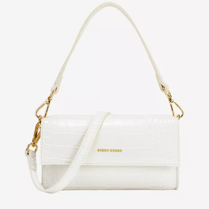 Croc textured flap over shoulder/crossbody bag | 2 Colours| by Every Other