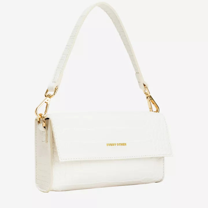 Croc textured flap over shoulder/crossbody bag | 2 Colours| by Every Other