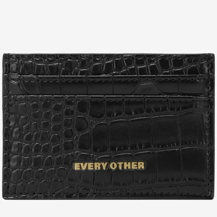 Croc textured card holder | Black | by Every Other