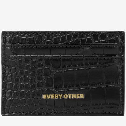 Croc textured card holder | Black | by Every Other