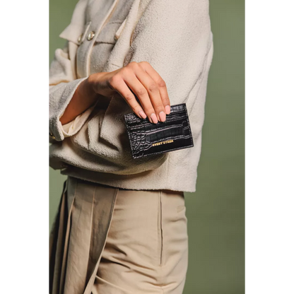 Croc textured card holder | Black | by Every Other