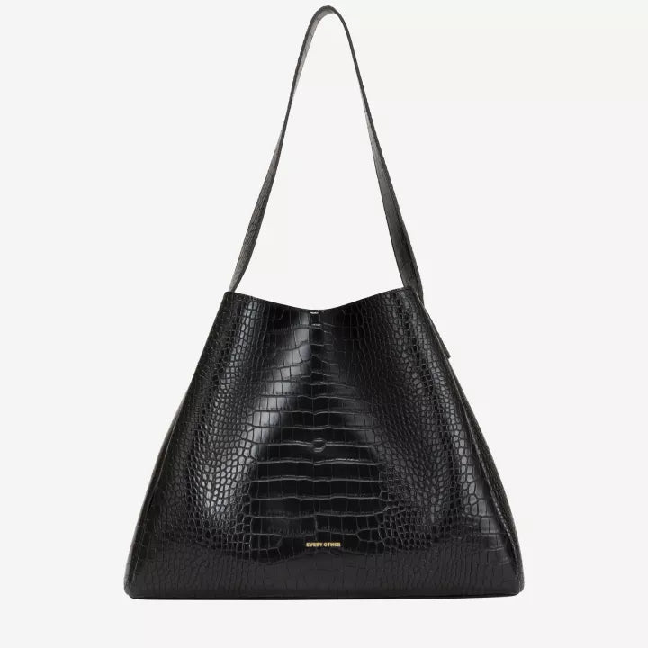 Croc textured tote bag | Black | by Every Other