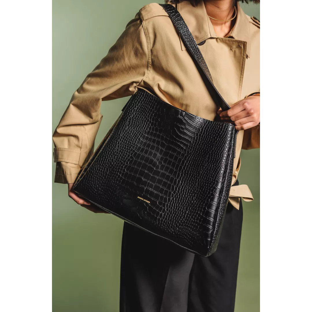 Croc textured tote bag | Black | by Every Other