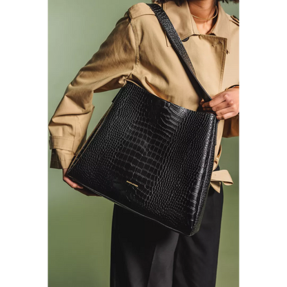 Croc textured tote bag | Black | by Every Other