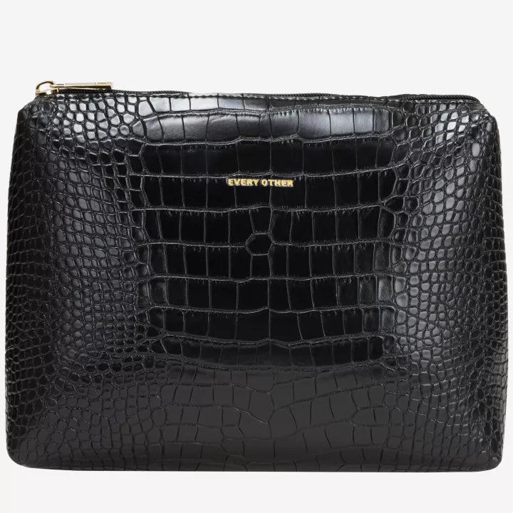 Croc textured tote bag | Black | by Every Other