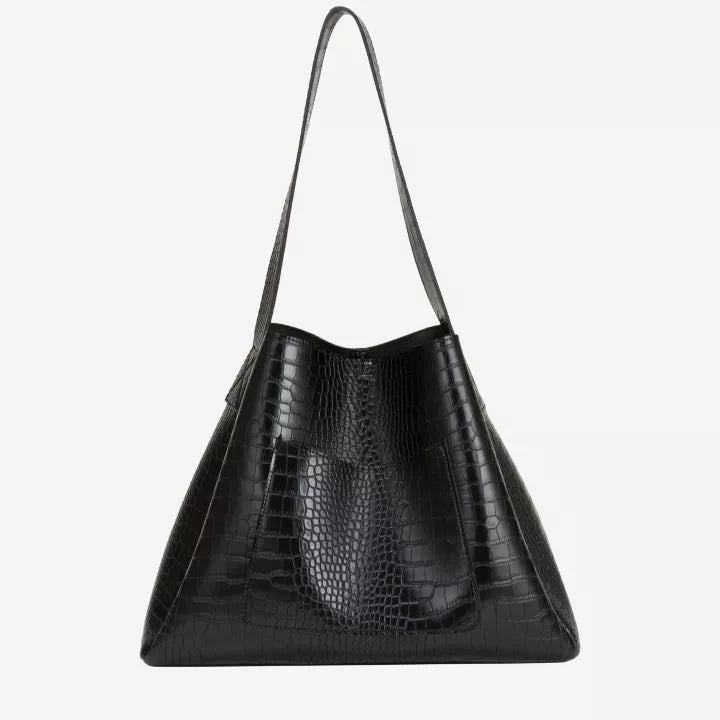 Croc textured tote bag | Black | by Every Other