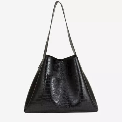 Croc textured tote bag | Black | by Every Other