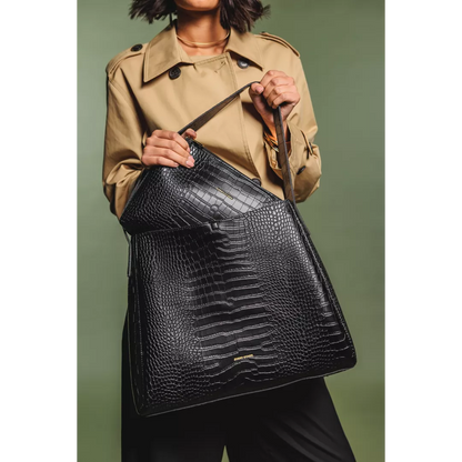 Croc textured tote bag | Black | by Every Other