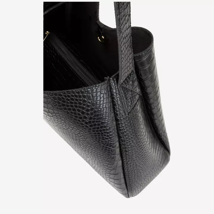 Croc textured tote bag | Black | by Every Other