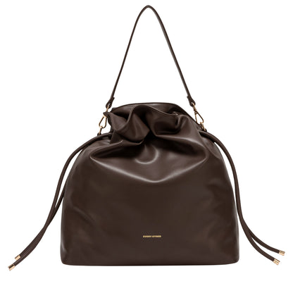 Vegan leather slouchy drawstring bag | Clay | by Every Other