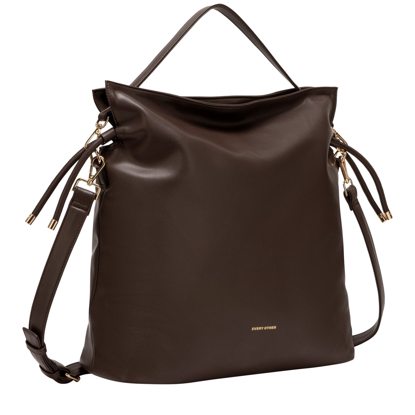 Vegan leather slouchy drawstring bag | Clay | by Every Other