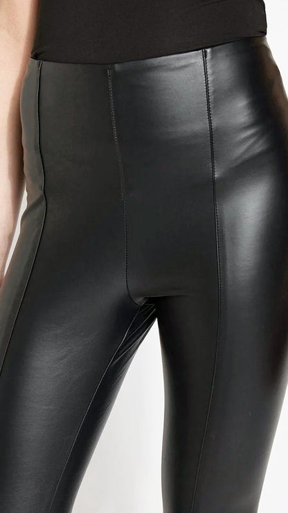 High-waist vegan leather Lysse leggings (Glossy Black)