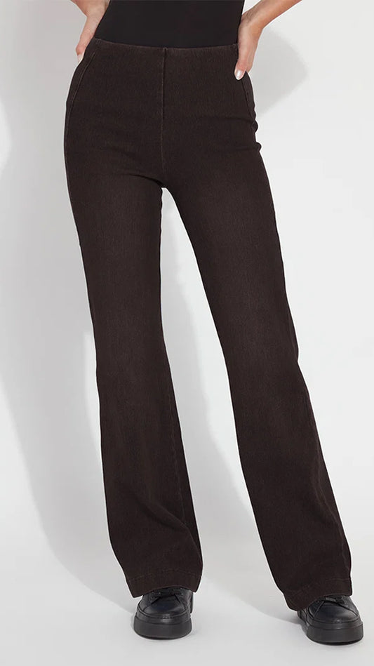 Pull-on seamed denim trouser | Double Espresso | by Lysse NY | new! AW26