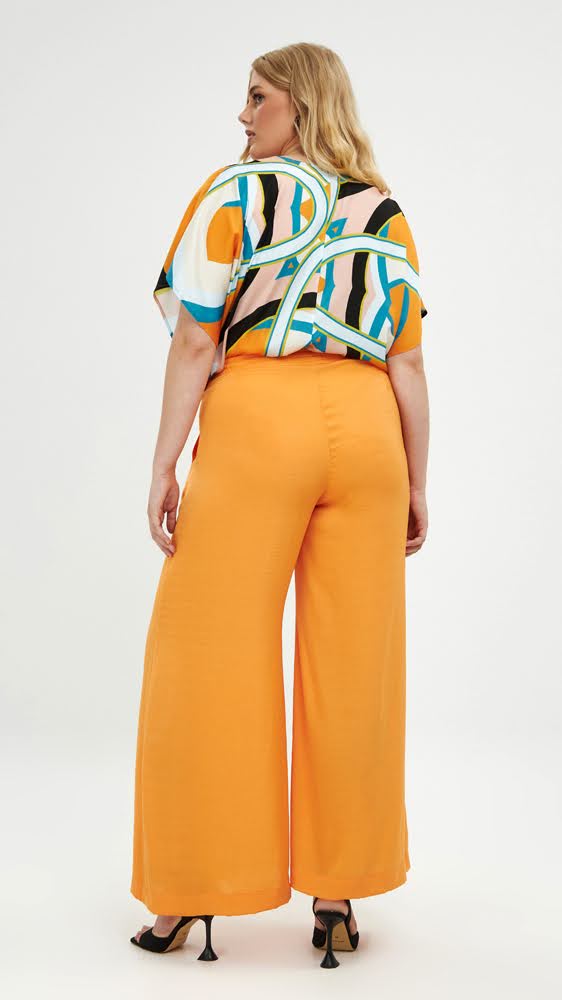 Wide-leg pull-on satin trousers by Mat (2 Colours)
