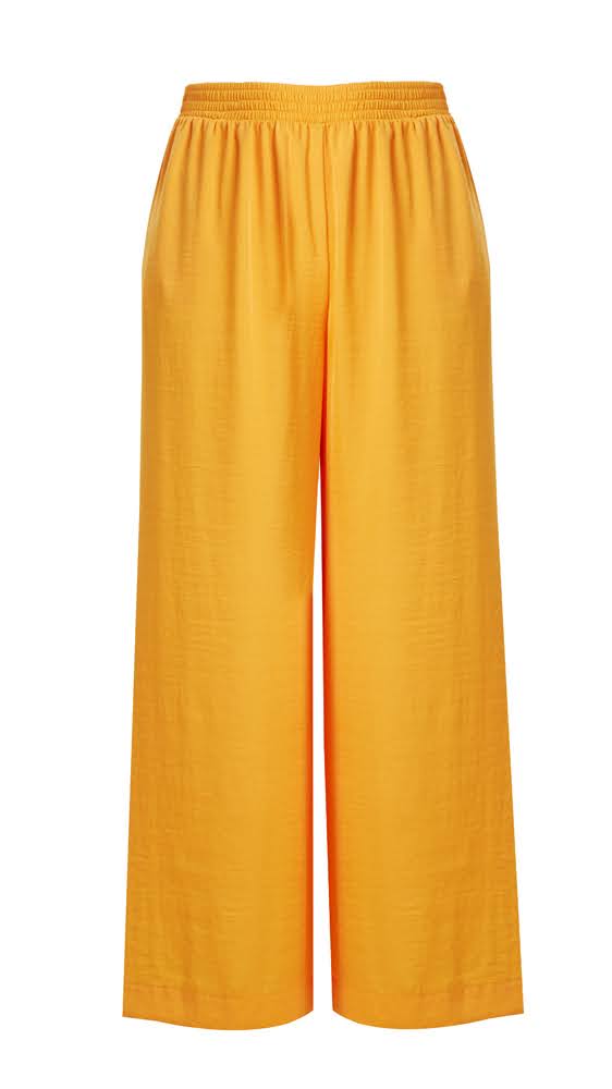 Wide-leg pull-on satin trousers by Mat (2 Colours)