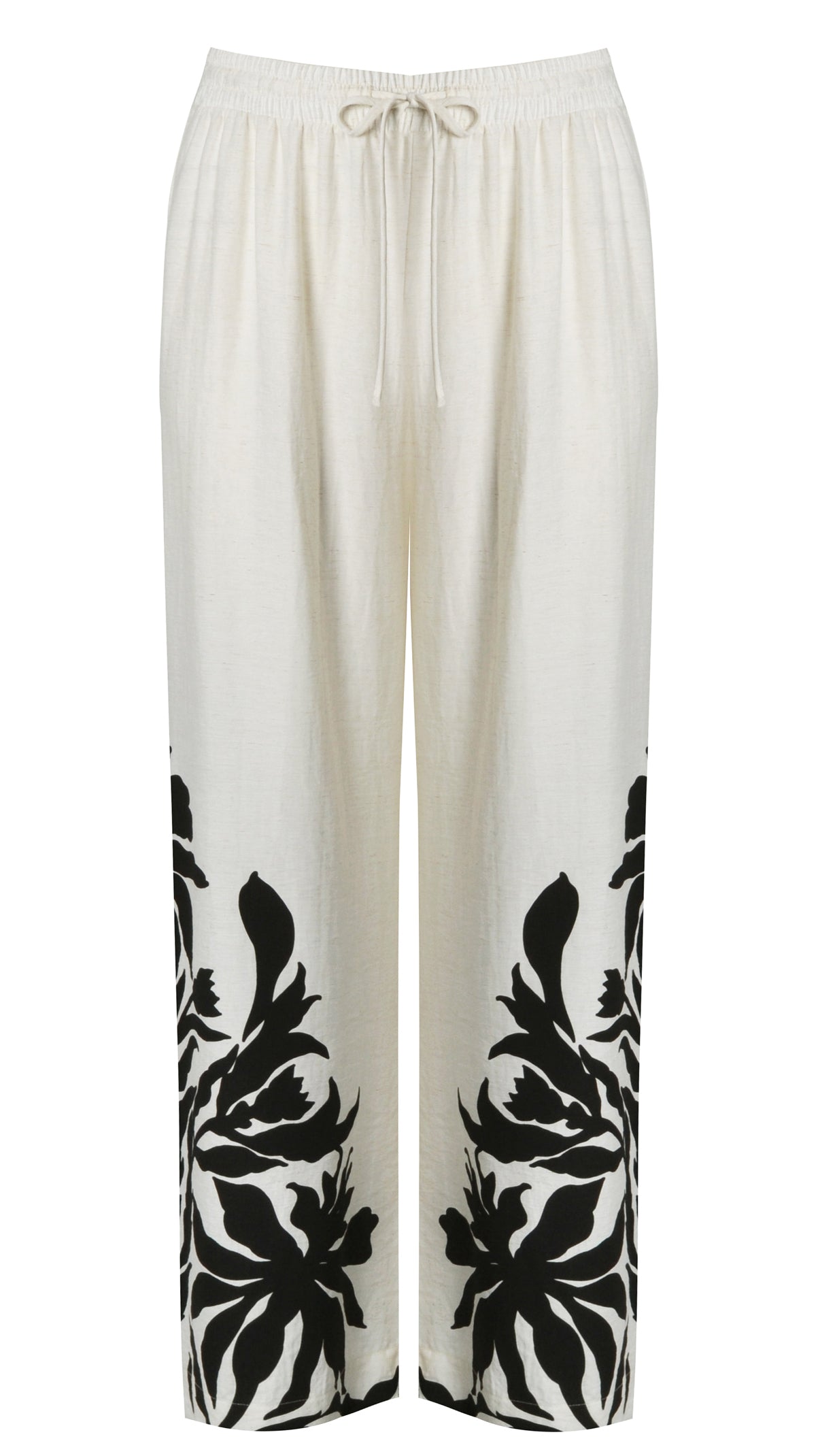 Botanical print wide-leg pants | Natural | by Mat