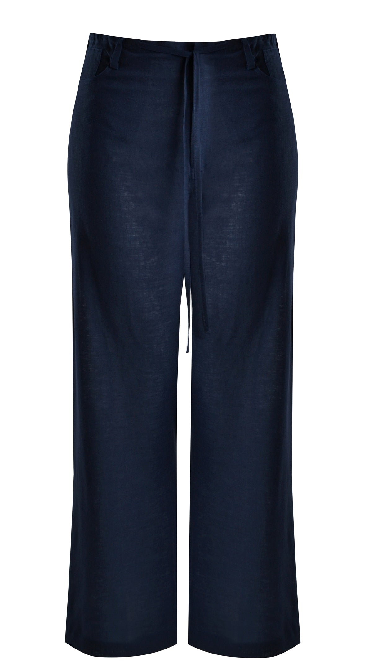 Linen mix wide-leg pants | Blue | by Mat
