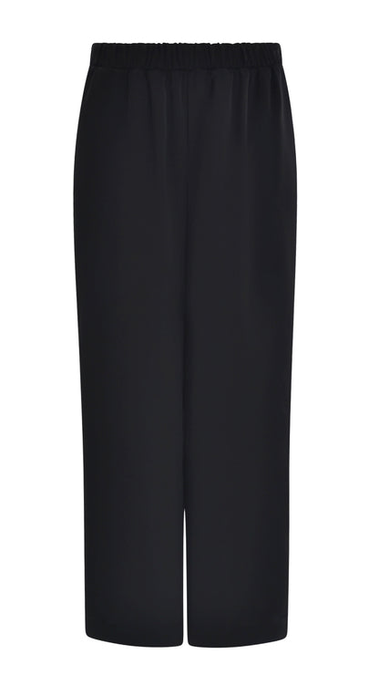 Satin wide-leg pull-on pants | Black | by Mat