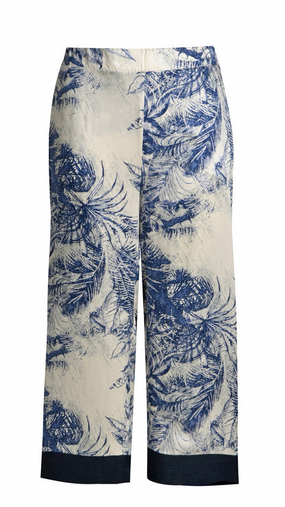 Print wide-leg pants | Blue | by Mat