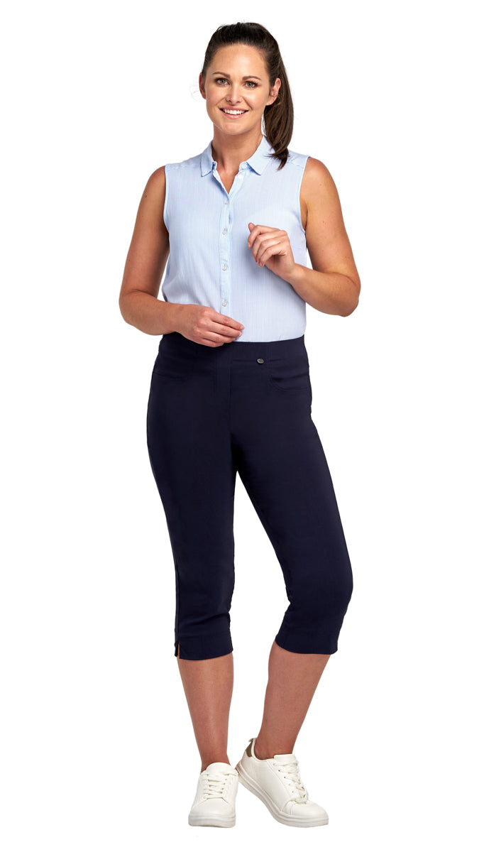 Pull-on stretch crop trouser  (3 Colours) + new! Beige