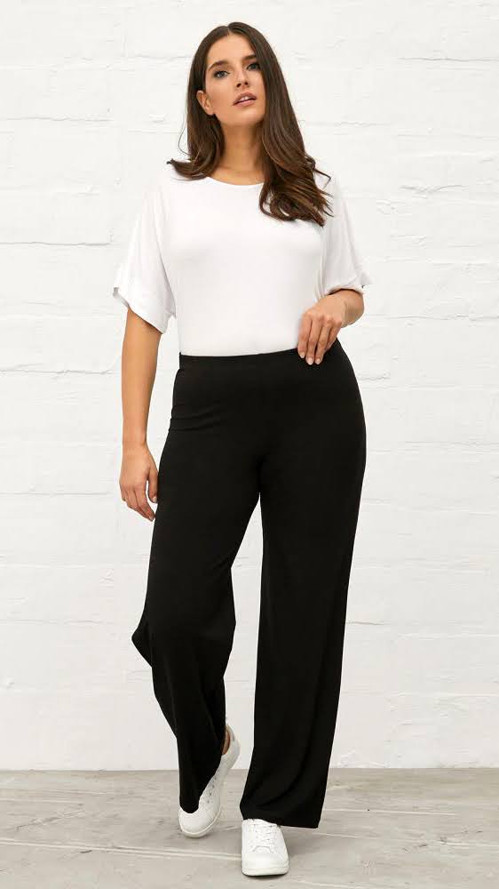 Wide-leg pull-on jersey trouser by Mat (2 Colours)