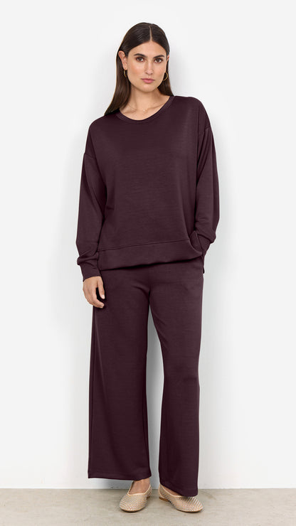 Premium soft split side sweatshirt | Chocolate Plum | by Soya Concept