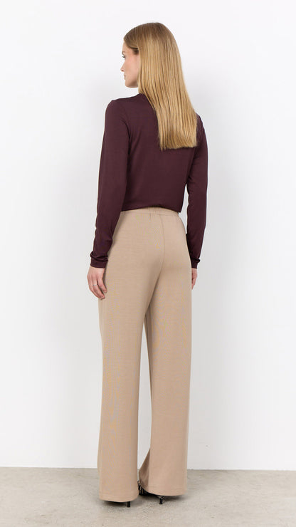 Premium soft wide-leg drawstring pants | Camel | by Soya Concept