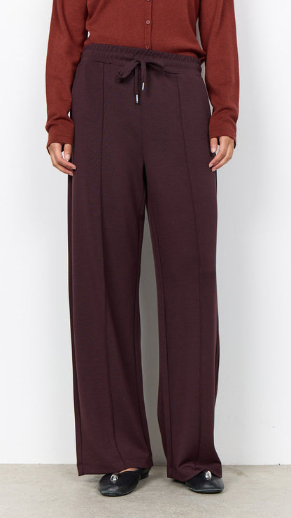 Premium soft wide-leg drawstring pants | Chocolate Plum | by Soya Concept