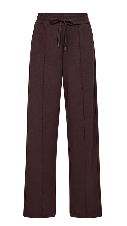 Premium soft wide-leg drawstring pants | Chocolate Plum | by Soya Concept