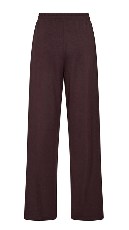 Premium soft wide-leg drawstring pants | Chocolate Plum | by Soya Concept