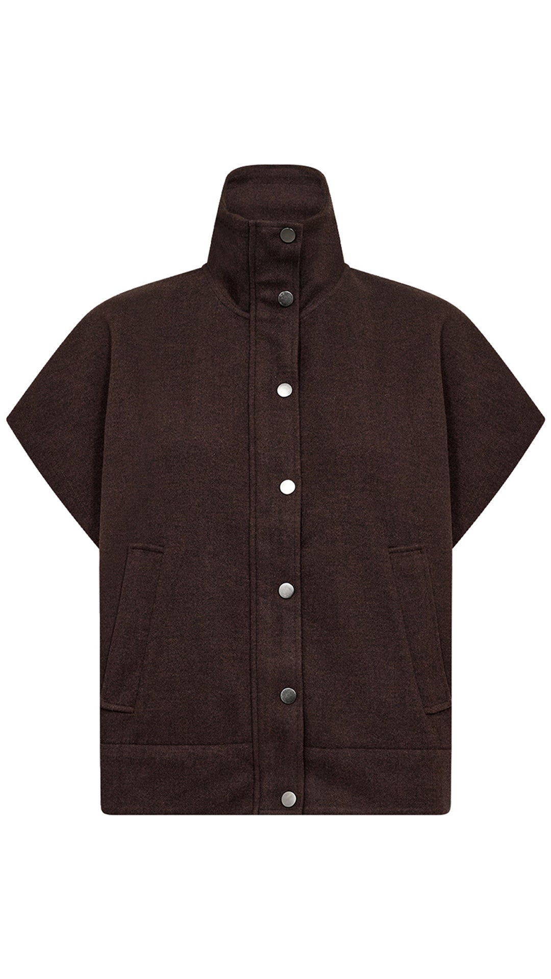 Cropped-sleeve jacket | Chocolate Plum | by Soya Concept