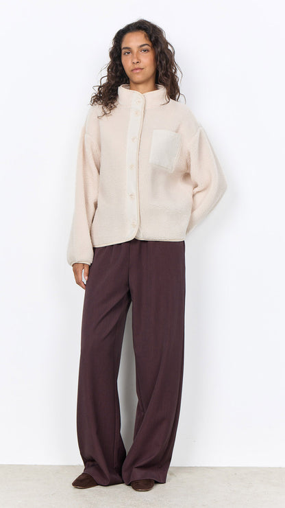 Cozy sherpa button-through jacket | Cream | by Soya Concept